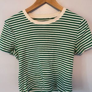 PacSun cropped striped short sleeve stretch crop top shirt